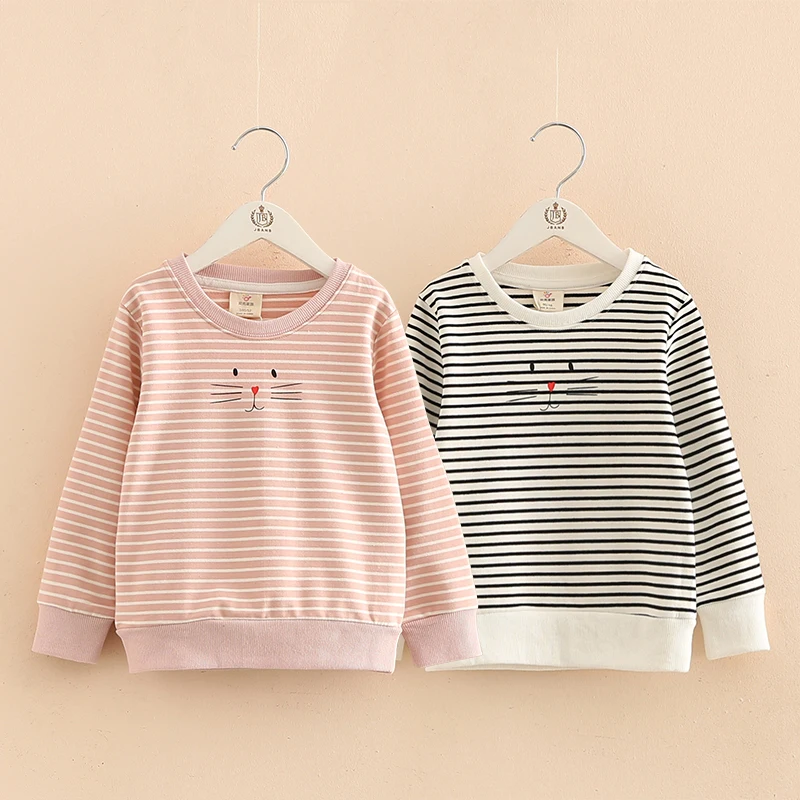 Girls Sweatshirts New Spring Autum Brand Striped Girls Tops Cute Cartoon Cat Pullover Cotton Children Clothing Baby Girl Clothes
Girls Sweatshirts New Spring Autum Brand Striped Girls Tops Cute Cartoon Cat Pullover Cotton Children Clothing Baby Girl Clothes