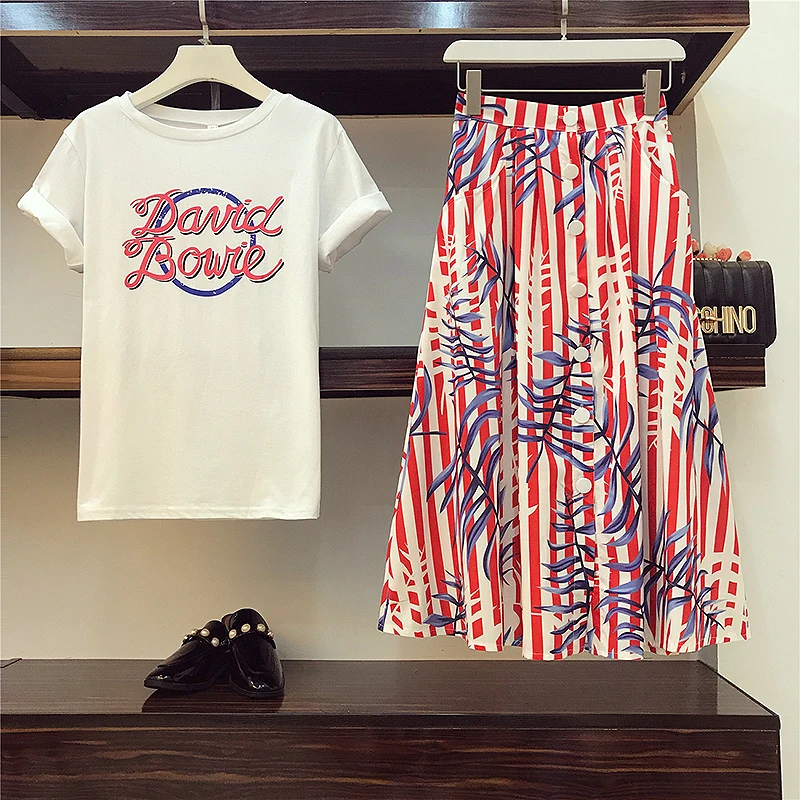 2019 Summer two piece set Women Letters Print T Shirt long Skirts Set 2 piece set women Plus Size 2 piece outfits for women
2019 Summer two piece set Women Letters Print T Shirt long Skirts Set 2 piece set women Plus Size 2 piece outfits for women