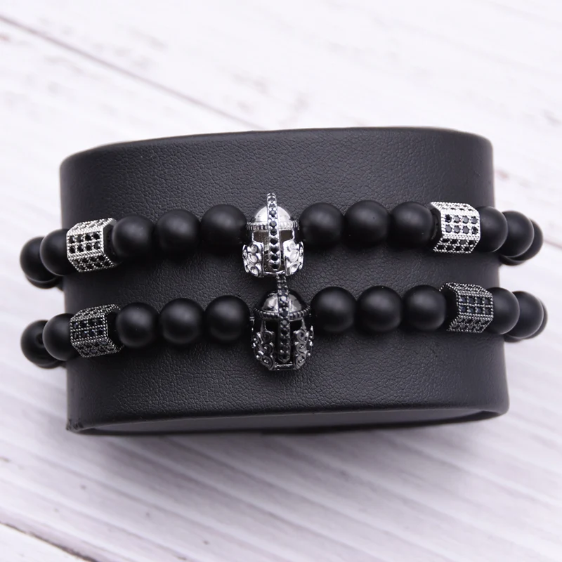HOT Fashion charm bracelet men Spartan Warrior Helmet stone beaded bracelet for men women simple Jewelry Pulseira hombres
HOT Fashion charm bracelet men Spartan Warrior Helmet stone beaded bracelet for men women simple Jewelry Pulseira hombres