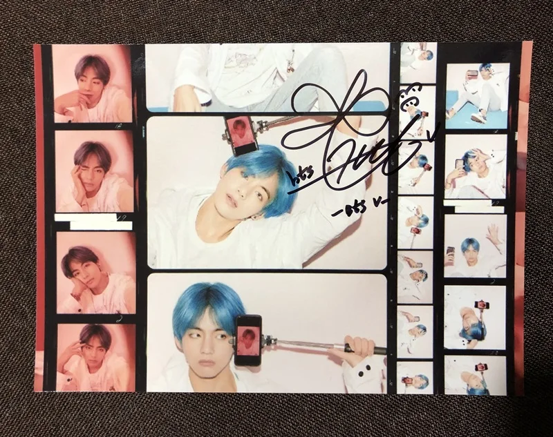 

hand signed Bangtan Boys V Kim Tae Hyung autographed photo MAP OF THE SOUL :PERSONA 5*7 042019C