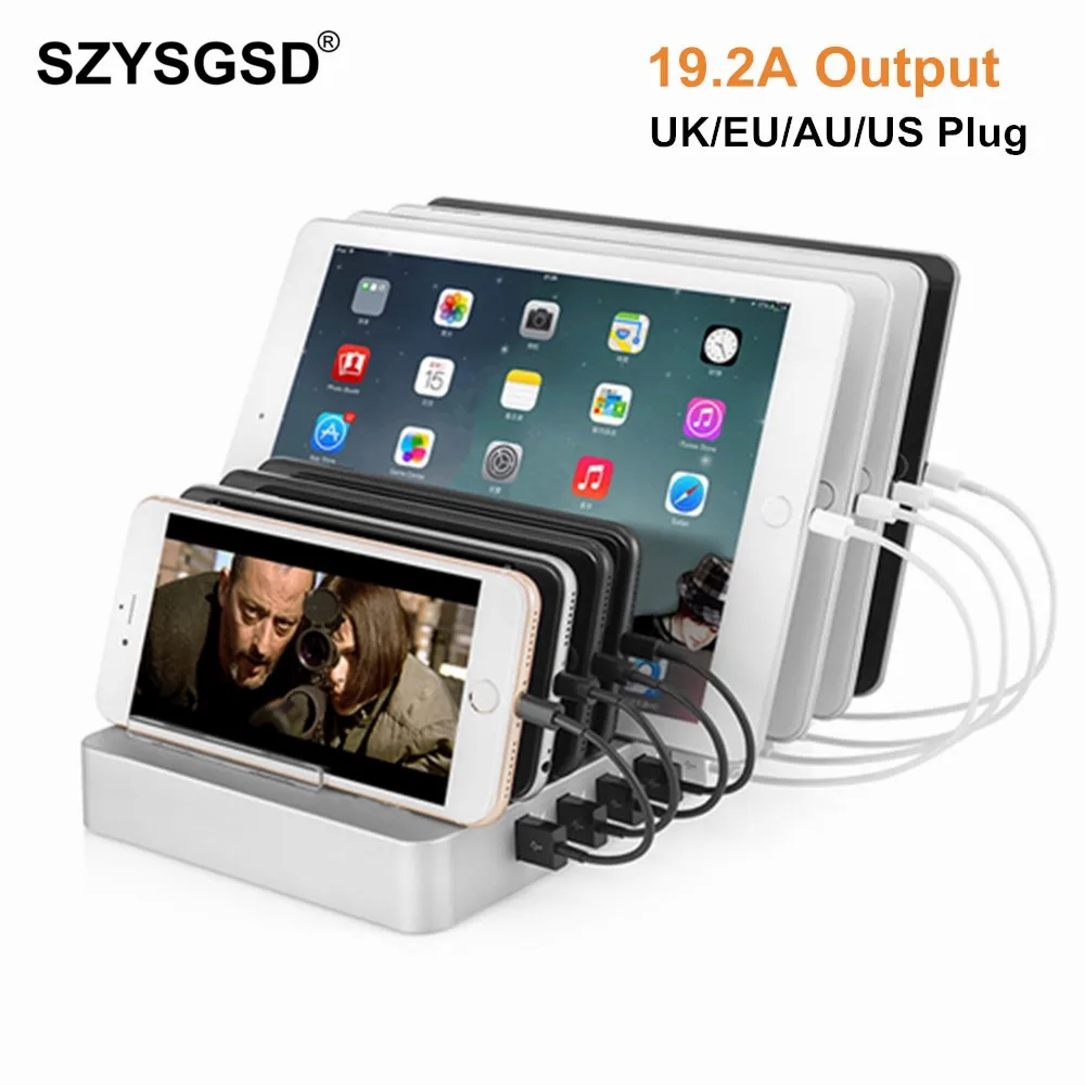 8 Ports Desktop USB Charger 96W MultiFunction USB Charging Station Dock with Stand EU US AU UK Plug for Mobile Phone Tablet PC
8 Ports Desktop USB Charger 96W MultiFunction USB Charging Station Dock with Stand EU US AU UK Plug for Mobile Phone Tablet PC
