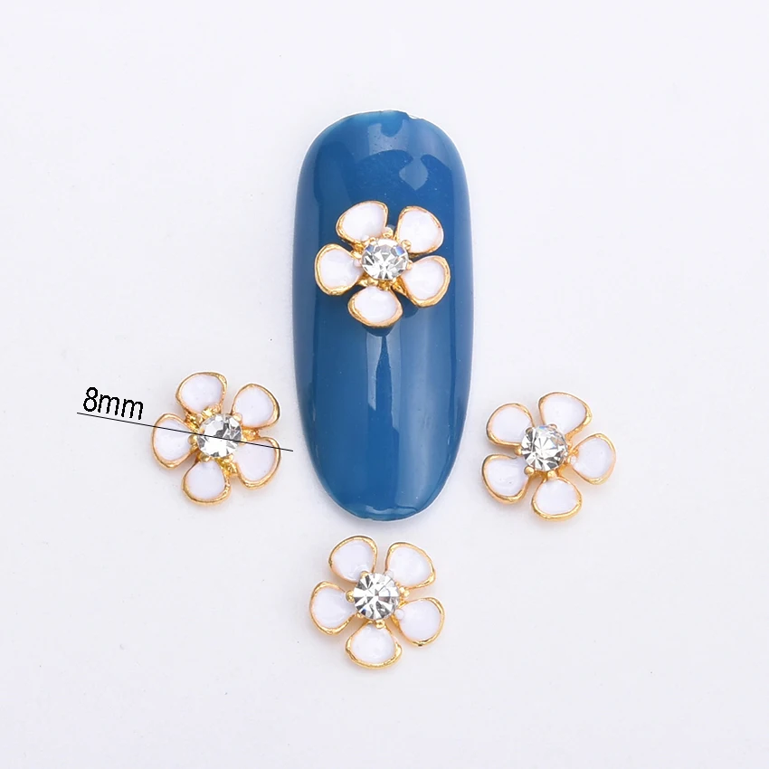 10pcs gold nail accessories white flower clear drill gem stone nail art decoration studs jewelry for nails BL244
10pcs gold nail accessories white flower clear drill gem stone nail art decoration studs jewelry for nails BL244