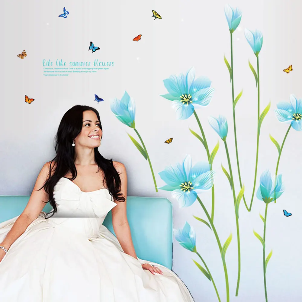 Blue Lily Removable Wall Mural Decals Stickers - Adhesive Wall Decal Sticker for Bedroom Living Kids Rooms Decor DIY
Blue Lily Removable Wall Mural Decals Stickers - Adhesive Wall Decal Sticker for Bedroom Living Kids Rooms Decor DIY
