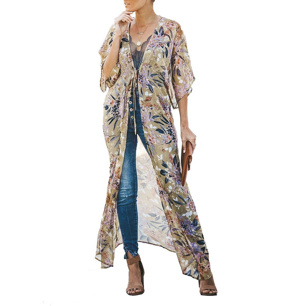 Summer Style Women Full Sleeve Floral Printed Long Kimono Cardigan Blusas Outerwear Casual Loose Sunscreen Blouse Shirt
Summer Style Women Full Sleeve Floral Printed Long Kimono Cardigan Blusas Outerwear Casual Loose Sunscreen Blouse Shirt