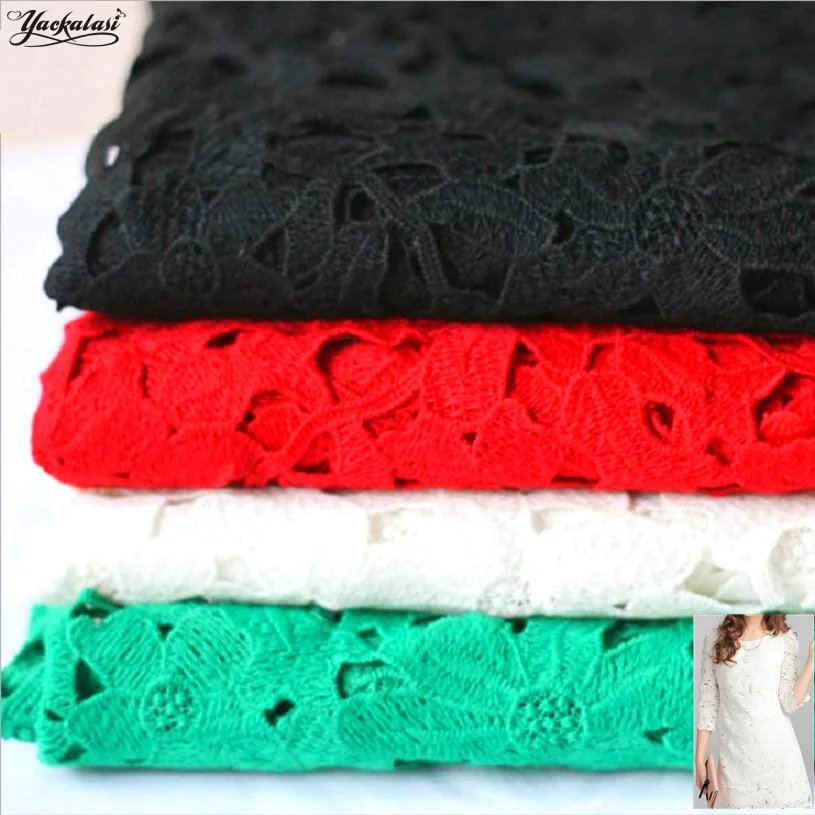 YACKALASI 1 Yard Eyelet Chemical Lace Fabrics 100% Fiber African Lace Jacquard 3D Flower Embroidery Fabric 120CM 270G/Yard
YACKALASI 1 Yard Eyelet Chemical Lace Fabrics 100% Fiber African Lace Jacquard 3D Flower Embroidery Fabric 120CM 270G/Yard