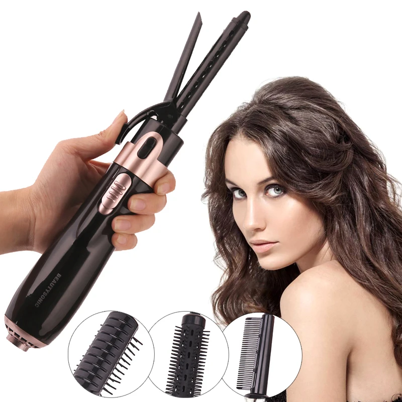 4 in 1 Multifunctional Hair Curler Hair Straightener Hair Dryer Comb  Antiscalding 2 Levels Adjustment Rotatable Cord