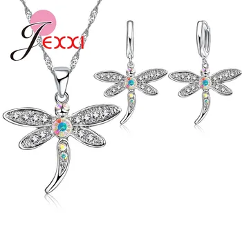 925 Sterling Silver Cute Dangle Dragonfly Shape White Crystal Jewelry Sets For Girls Brilliant Party Jewelry set
925 Sterling Silver Cute Dangle Dragonfly Shape White Crystal Jewelry Sets For Girls Brilliant Party Jewelry set