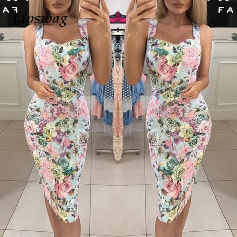Lipswag Sexy V-neck Bodycon Party Dresses Summer Women Floral Print Backless Slim Dress Elegant Ladies Strap Midi Dress Vestidos
Lipswag Sexy V-neck Bodycon Party Dresses Summer Women Floral Print Backless Slim Dress Elegant Ladies Strap Midi Dress Vestidos