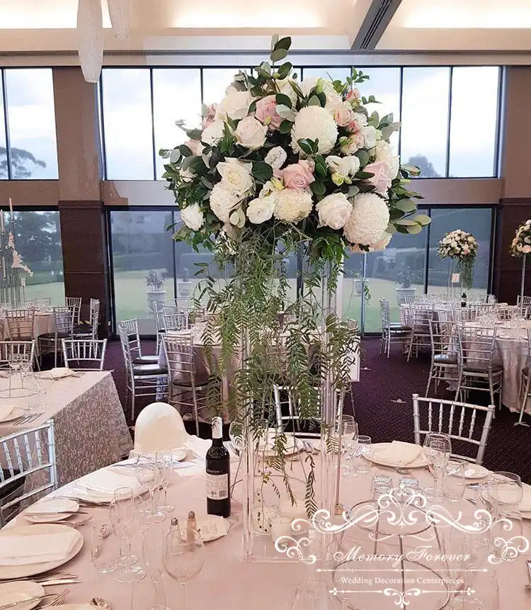 Clear Acrylic Vase Wedding Columns Tall Flower Stand Floral