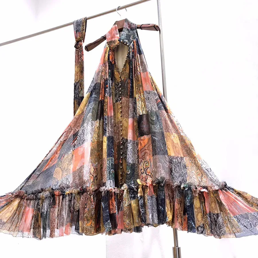 Elegant Luxury Dresses 2019 Summer Fashion Blogger Bohemian Style Sleeveless Ruffles Ladies 100% Natural Silk Dress
Elegant Luxury Dresses 2019 Summer Fashion Blogger Bohemian Style Sleeveless Ruffles Ladies 100% Natural Silk Dress