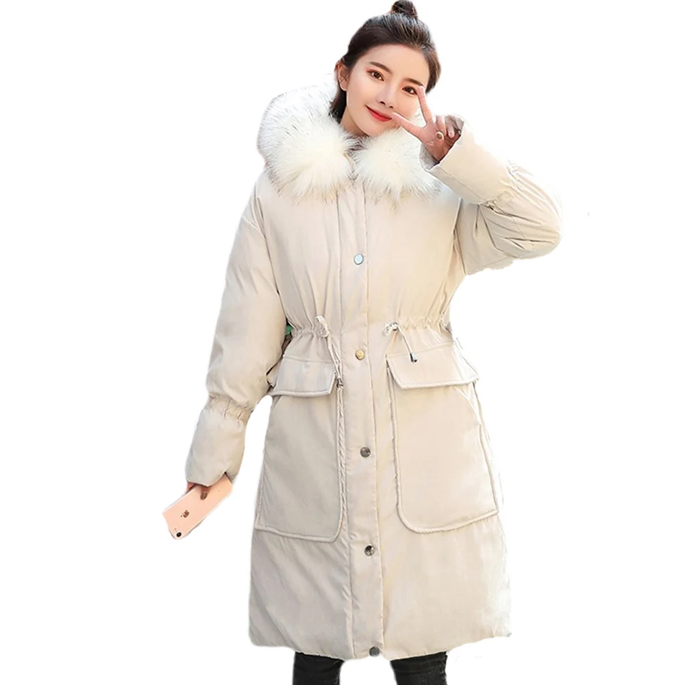 Mid-long Peach-skin cotton jacket with large collar loose pocket and thick Korean version in winter parka down parka 928
Mid-long Peach-skin cotton jacket with large collar loose pocket and thick Korean version in winter parka down parka 928