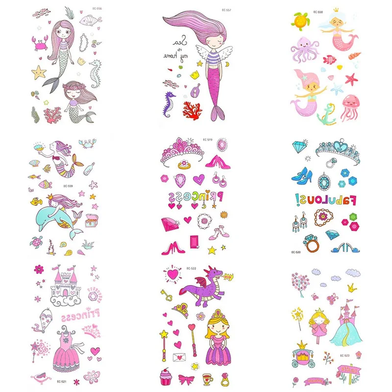 2Pcs/Set Cartoon Mermaid Tattoo Sticker Boys Girls Fake Tattoo Body Art Temporary Tattoo Stickers for Kids Taty Tatouage
2Pcs/Set Cartoon Mermaid Tattoo Sticker Boys Girls Fake Tattoo Body Art Temporary Tattoo Stickers for Kids Taty Tatouage