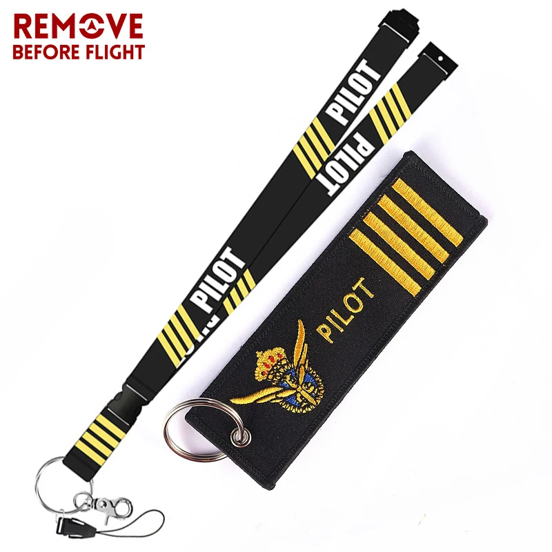 Remove Before Flight Fashion Jewelry Mixed Key Chain Safety Tag Embroidery Pilot Lanyard for Key Ring Chain Aviation Gifts (5)