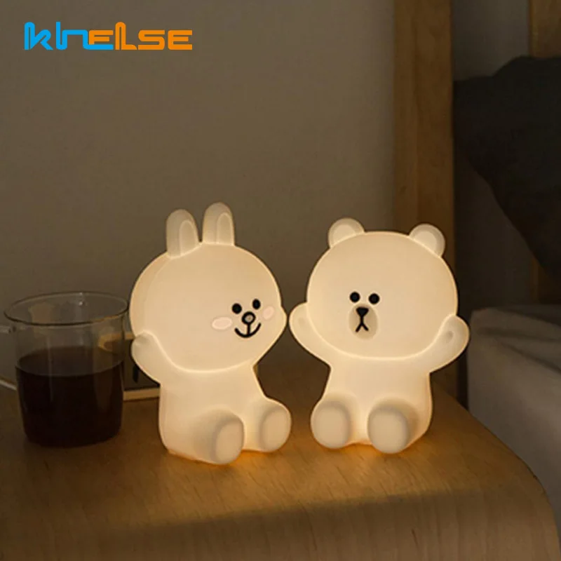 Cute Brown Bear Cony Rabbit Touch Control LED Night Light USB Charging Silicone Bedside Lamp Bedroom Lamp Kids Christmas Gifts
Cute Brown Bear Cony Rabbit Touch Control LED Night Light USB Charging Silicone Bedside Lamp Bedroom Lamp Kids Christmas Gifts