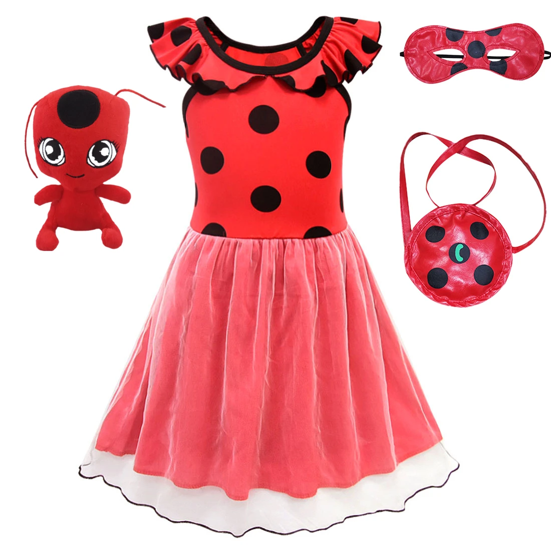2019 Moana Lady Bug dots birthday Party Dress Ladybug Halloween clothing Kids Girls Clothes Dress Christmas gift Pretty Costume
2019 Moana Lady Bug dots birthday Party Dress Ladybug Halloween clothing Kids Girls Clothes Dress Christmas gift Pretty Costume