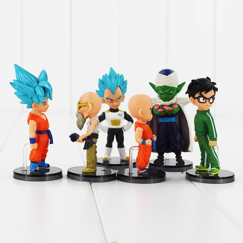 6pcs/lot Hot Anime Dragon Ball Super Saiyan Son Goku Vegeta Gohan Krillin Piccolo Roshi PVC action Model Toys Doll 6-9cm
6pcs/lot Hot Anime Dragon Ball Super Saiyan Son Goku Vegeta Gohan Krillin Piccolo Roshi PVC action Model Toys Doll 6-9cm