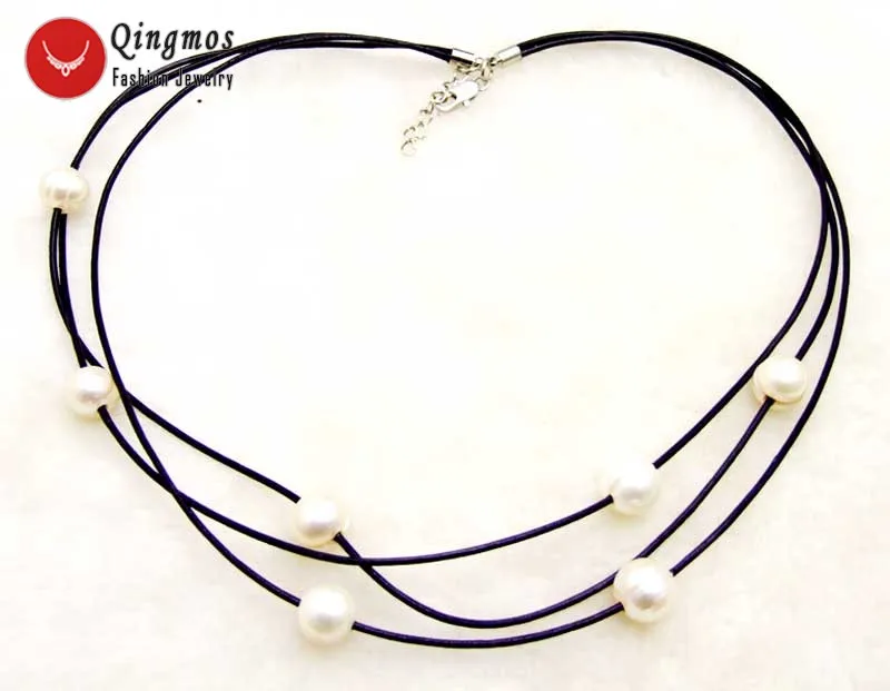 Qingmos 10mm Natural White Pearl Necklace for Women with 10-11mm Potato Pearl Pendant Leather 3 Strands 19-21" Chokers Necklace
Qingmos 10mm Natural White Pearl Necklace for Women with 10-11mm Potato Pearl Pendant Leather 3 Strands 19-21" Chokers Necklace