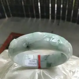 Gift A Certificate Natural Jadeite Bracelet Hand-carved Ganoderma lucidum pattern 54-62mm female bracelet Jewelry | Украшения и