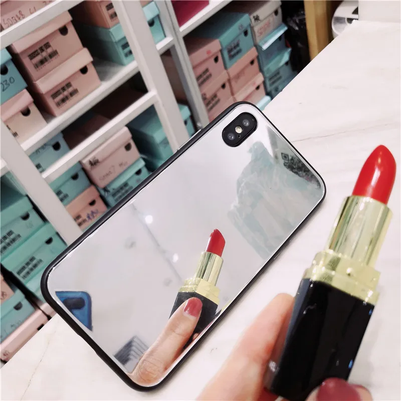 Mirror Phone Case For iphone 7 8 6s 6 plus X XR XS Max Cosmetic mirror Tempered Glass Phone Case For Huawei P20 Honor 10 P20 Pro
Mirror Phone Case For iphone 7 8 6s 6 plus X XR XS Max Cosmetic mirror Tempered Glass Phone Case For Huawei P20 Honor 10 P20 Pro