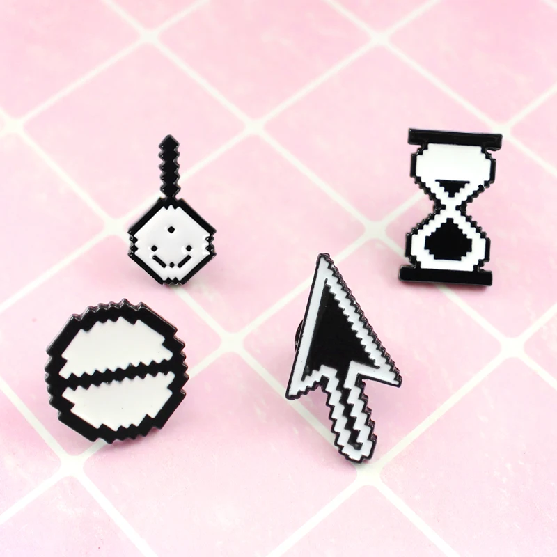Simple Black White Pixel Hourglass Cursors Mouse Pointer Toolbar Computer Window Enamel Badge Denim Shirt Lapel Custom Brooch
Simple Black White Pixel Hourglass Cursors Mouse Pointer Toolbar Computer Window Enamel Badge Denim Shirt Lapel Custom Brooch