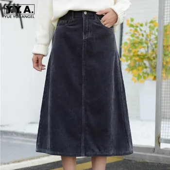 High Street Women Autumn Corduroy A Line Loose Skirts High Waist Casual Fashion Female Ankle Knee Long Solid Pockets Skirts
High Street Women Autumn Corduroy A Line Loose Skirts High Waist Casual Fashion Female Ankle Knee Long Solid Pockets Skirts