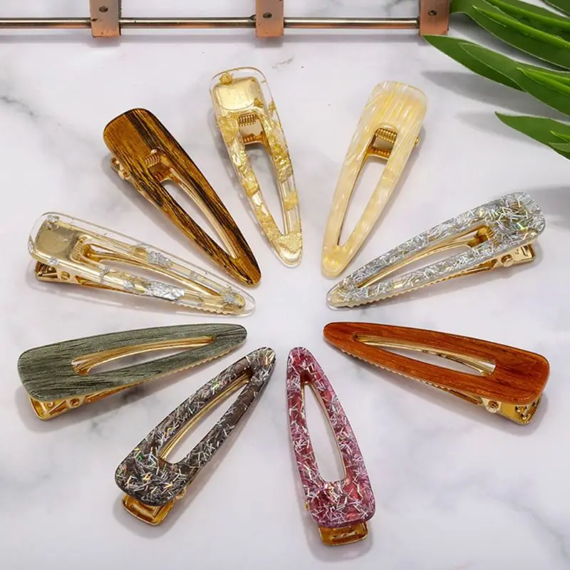 Korean Vintage Women Hollow Waterdrop Hair Clip Tinfoil Sequins Acetate Hairgrip Wood Grain Texture Surface Side Bangs Barrettes
Korean Vintage Women Hollow Waterdrop Hair Clip Tinfoil Sequins Acetate Hairgrip Wood Grain Texture Surface Side Bangs Barrettes