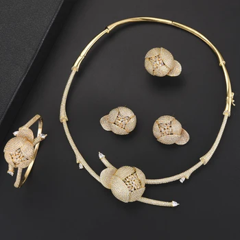 4PCS Fashion Flower Shape Dubai Jewelry Sets For Women CZ Necklace Earrings Bracelet Ring Jewelry Sets For Bride Wedding
4PCS Fashion Flower Shape Dubai Jewelry Sets For Women CZ Necklace Earrings Bracelet Ring Jewelry Sets For Bride Wedding
