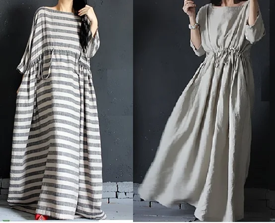 2015 New arrvial vintage fluid drawstring super large loose one-piece dress 17390
2015 New arrvial vintage fluid drawstring super large loose one-piece dress 17390