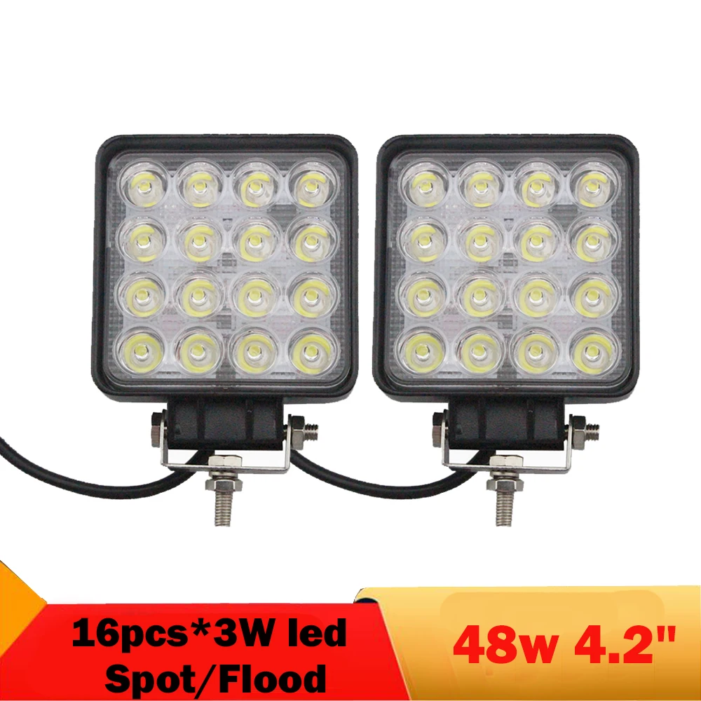 2PCS 48W Square LED Light Bar 4.2 Inch LED Off Road Work Lights Driving Fog Lights Waterproof for Jeep Off-road Truck Car ATV
2PCS 48W Square LED Light Bar 4.2 Inch LED Off Road Work Lights Driving Fog Lights Waterproof for Jeep Off-road Truck Car ATV