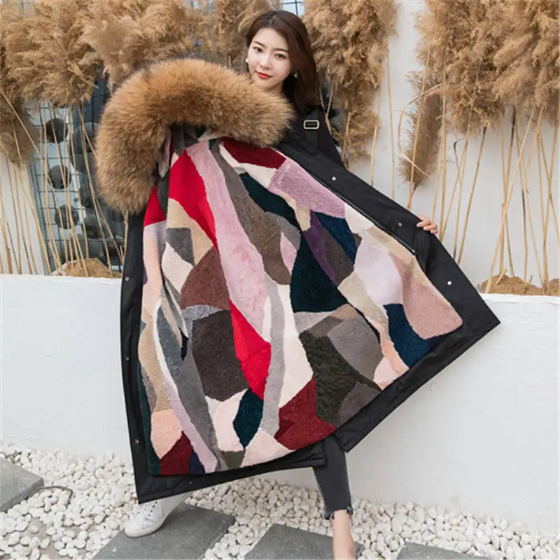 2019 Winter Women's Natural Real Raccoon Fur Collar Hooded Coat Fox Fur Jacket Sheep Shearing Fur Long-Sleeve Outerwear Coat A13
2019 Winter Women's Natural Real Raccoon Fur Collar Hooded Coat Fox Fur Jacket Sheep Shearing Fur Long-Sleeve Outerwear Coat A13