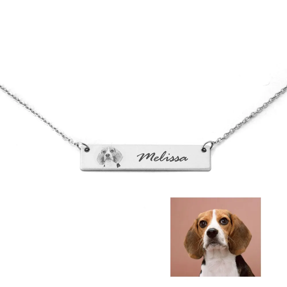 Dog Photo Necklace,Personalized Picture Necklace,Name Chain,Custom Name Bar Pendant Charm,Initial Bar Jewelry,Gift for her
Dog Photo Necklace,Personalized Picture Necklace,Name Chain,Custom Name Bar Pendant Charm,Initial Bar Jewelry,Gift for her