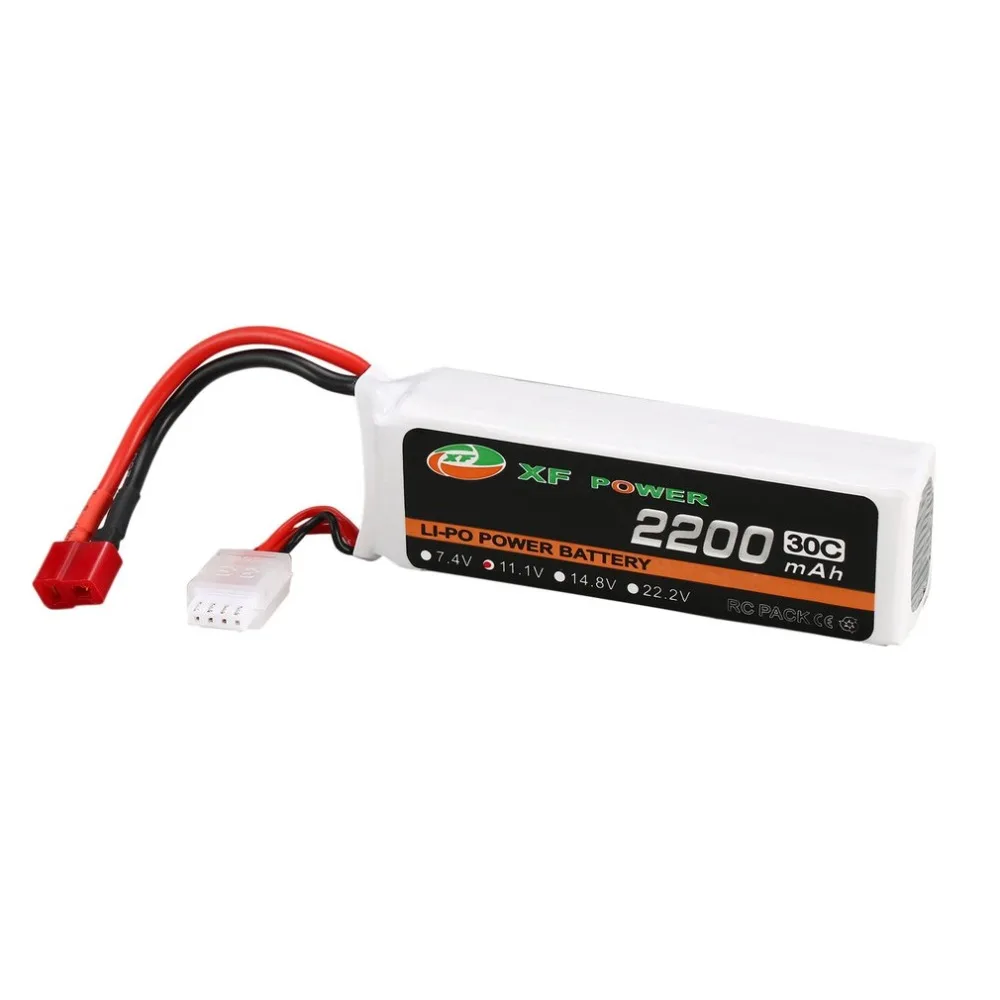 

XF POWER 11.1V 2200mAh 30C 3S 3S1P Lipo Battery T Plug Rechargeable For RC FPV Racing Drone Helicopter Car Boat Model