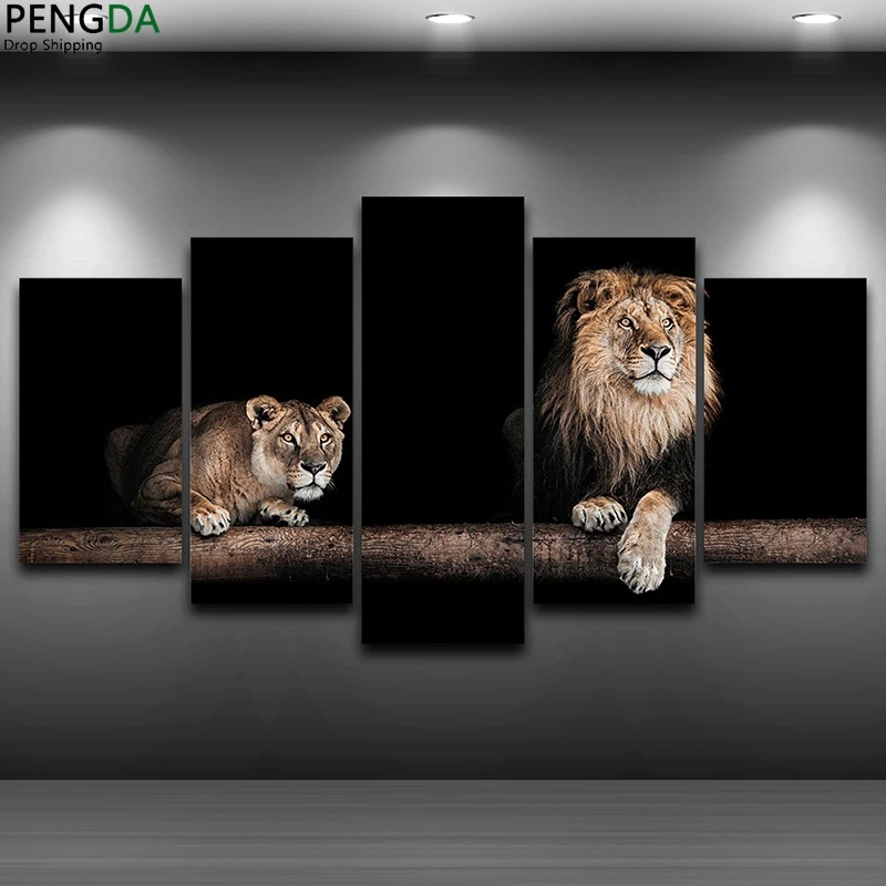 Wall Art Canvas Painting Style Printed Wall Pictures Framed 5 Panel Poster Animal Lions Phot For Living Room Modern Decor PENGDA
Wall Art Canvas Painting Style Printed Wall Pictures Framed 5 Panel Poster Animal Lions Phot For Living Room Modern Decor PENGDA