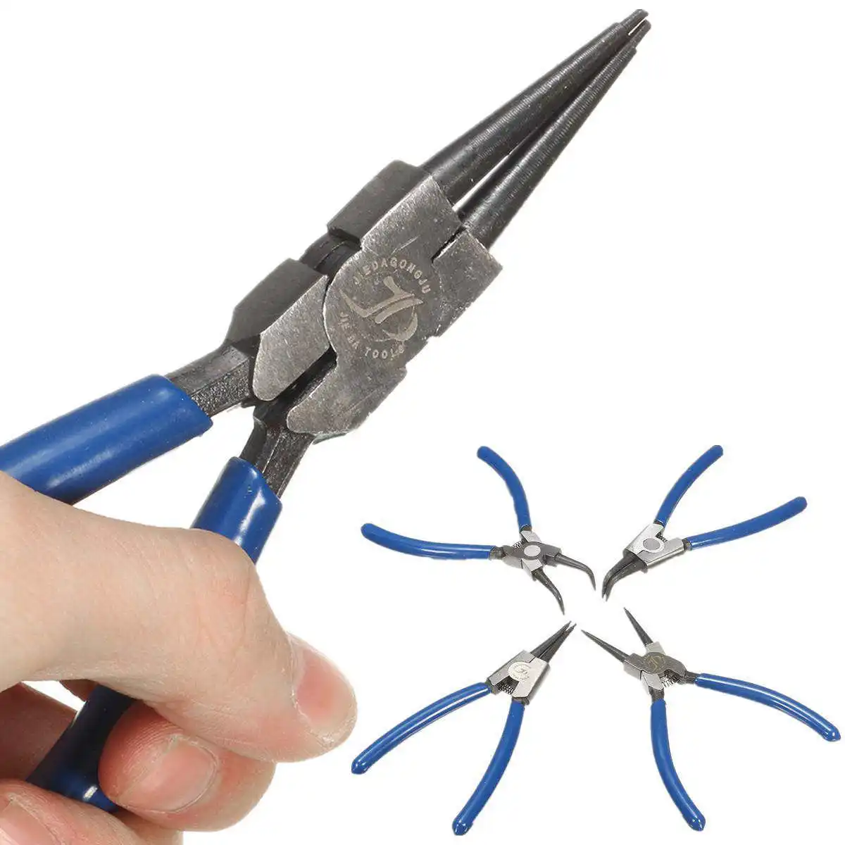 4Pcs/set Circlip Plier Set Internal External Straight Curved Snap Ring Pliers 6'' Hand tools