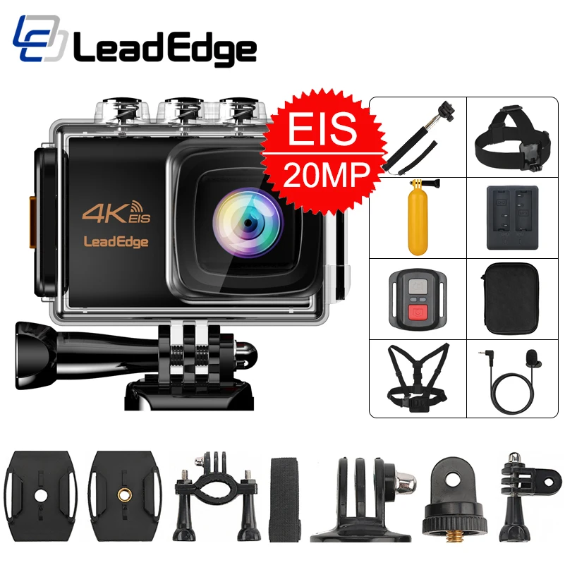 LeadEdge LE7000 Action camera 4K 30fps 20MP EIS External microphone WiFi 2.0" LCD waterproof Helmet Cam underwater Sport camera
LeadEdge LE7000 Action camera 4K 30fps 20MP EIS External microphone WiFi 2.0" LCD waterproof Helmet Cam underwater Sport camera