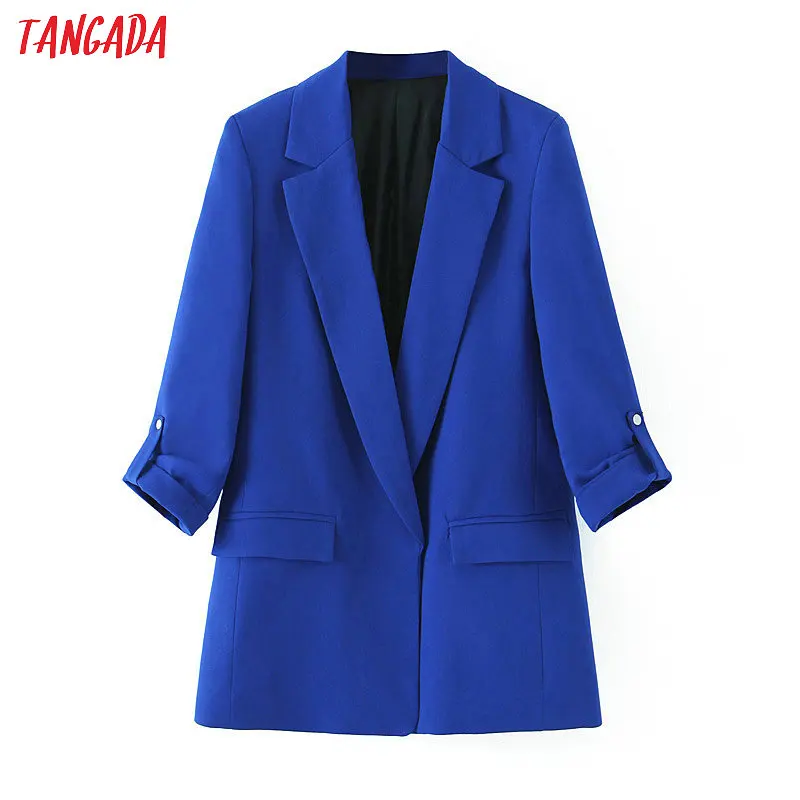 Tangada woman new arrival blazer chic navy blue blazer button three quarter sleeve lady blazer coat female retro outerwear SL453
Tangada woman new arrival blazer chic navy blue blazer button three quarter sleeve lady blazer coat female retro outerwear SL453