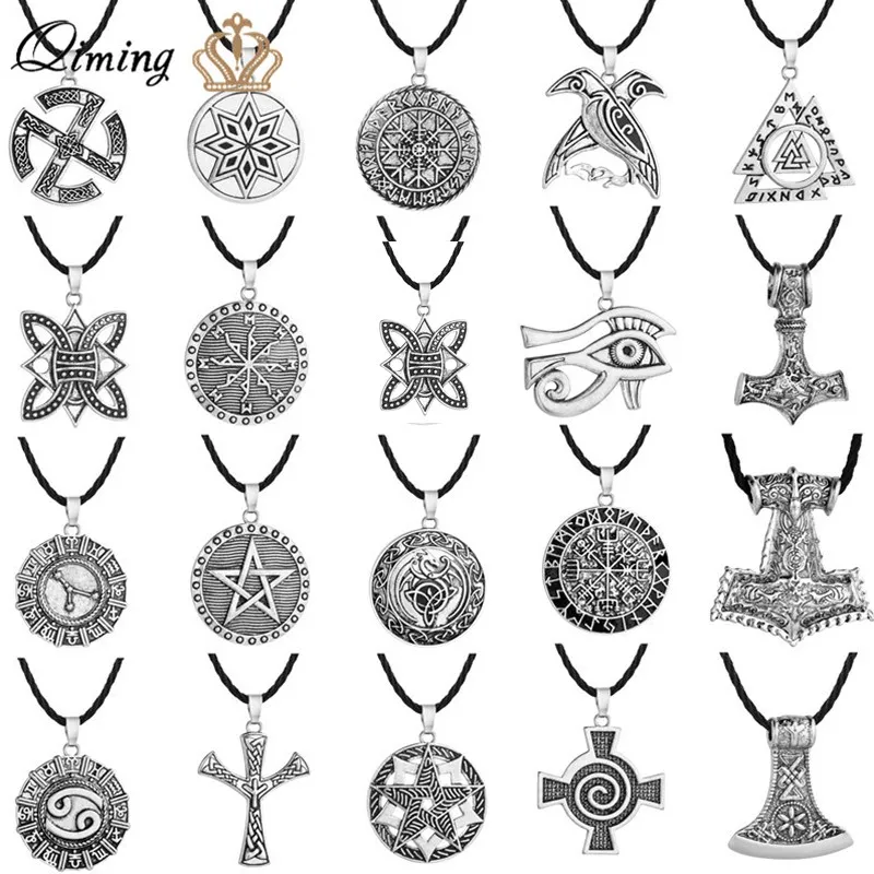 Valknut Norse Punk Necklace For Women Men Jewelry Mjolnir Pendant Evil Eye Viking Slavic Jewelry Dropshipping Talisman Necklaces
Valknut Norse Punk Necklace For Women Men Jewelry Mjolnir Pendant Evil Eye Viking Slavic Jewelry Dropshipping Talisman Necklaces