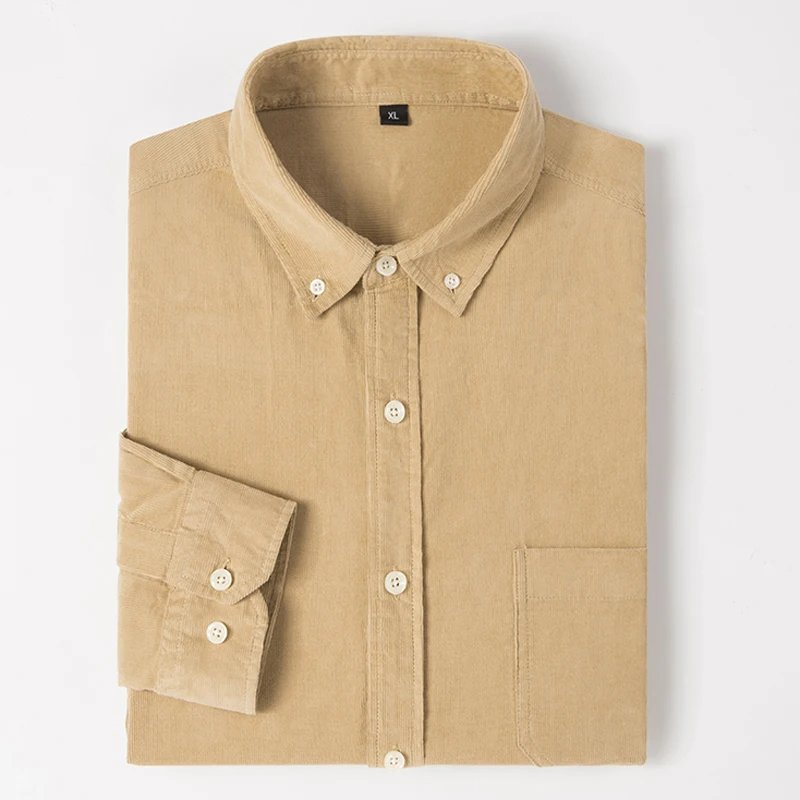 Men's Long Sleeve Standard-fit Solid Corduroy Cotton Shirt Single Patch Pocket Casual Khaki Workwear Button-down Dress Shirts
Men's Long Sleeve Standard-fit Solid Corduroy Cotton Shirt Single Patch Pocket Casual Khaki Workwear Button-down Dress Shirts