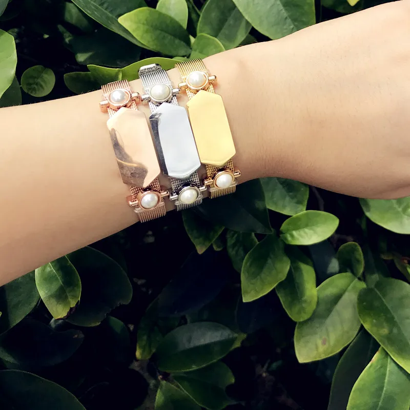 SANSHOOR Women Stainless Steel Mesh Charm Bracelet for Girls in 3 Colors SILVER GOLD and ROSE GOLD New Style can Laser Logo\Name
SANSHOOR Women Stainless Steel Mesh Charm Bracelet for Girls in 3 Colors SILVER GOLD and ROSE GOLD New Style can Laser Logo\Name