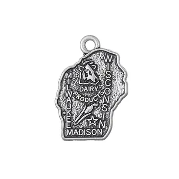 RAINXTAR Antique Silver Color Alloy American State Of Wisconsin Madison Map Charms 16*23mm 50pcs 16*23mm AAC1342
RAINXTAR Antique Silver Color Alloy American State Of Wisconsin Madison Map Charms 16*23mm 50pcs 16*23mm AAC1342