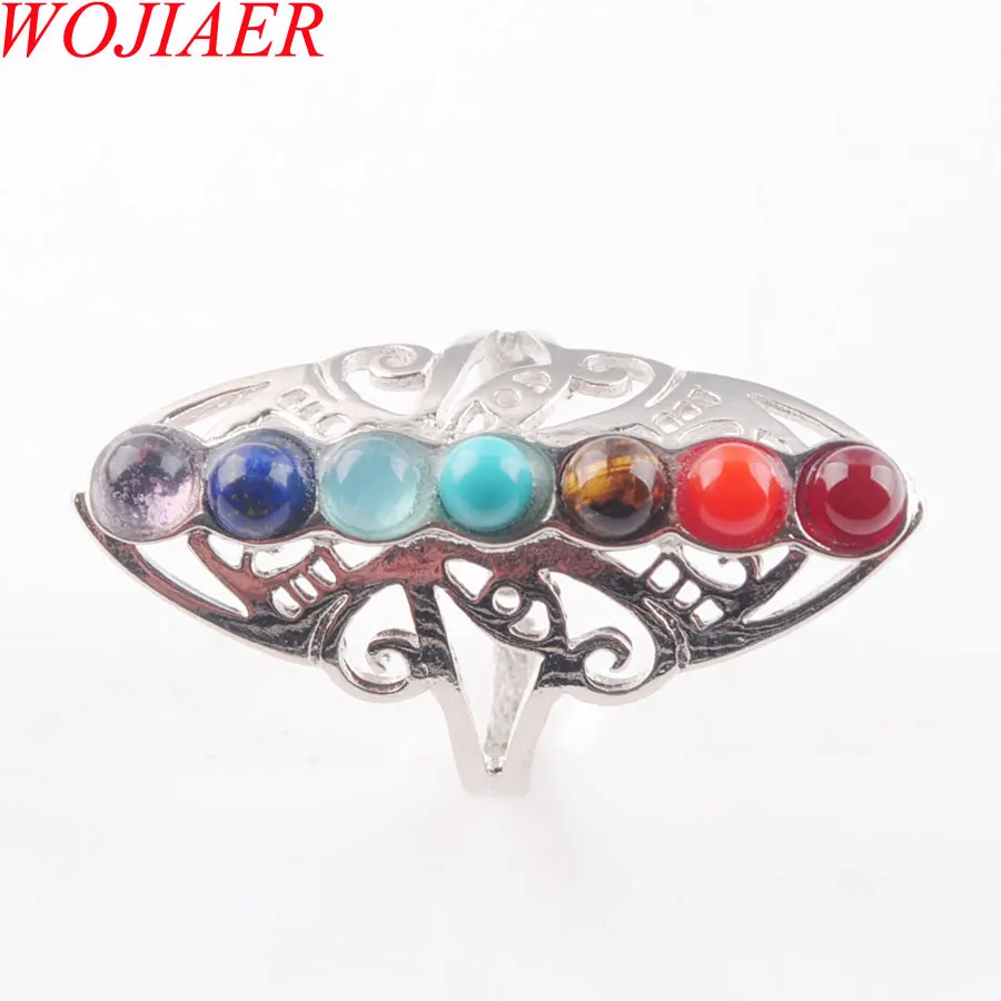 Free Shipping Natural 7 Chakra Gem Stone Silver Color Reiki Chakra Point Charm Adjustable Finger Ring Women Jewelry 1Pcs PX3009
Free Shipping Natural 7 Chakra Gem Stone Silver Color Reiki Chakra Point Charm Adjustable Finger Ring Women Jewelry 1Pcs PX3009