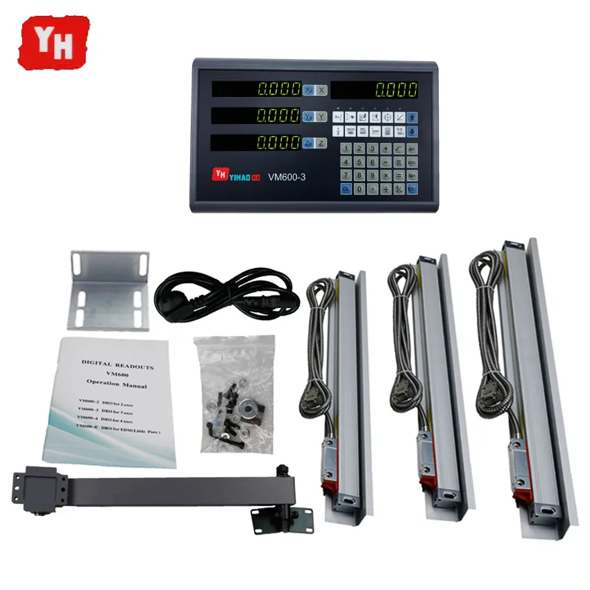 Mill Lathe Machines tools dro 3 axis digital readout display systems NEW VM600-3 Good Quality With 3 PCS linear scales
Mill Lathe Machines tools dro 3 axis digital readout display systems NEW VM600-3 Good Quality With 3 PCS linear scales