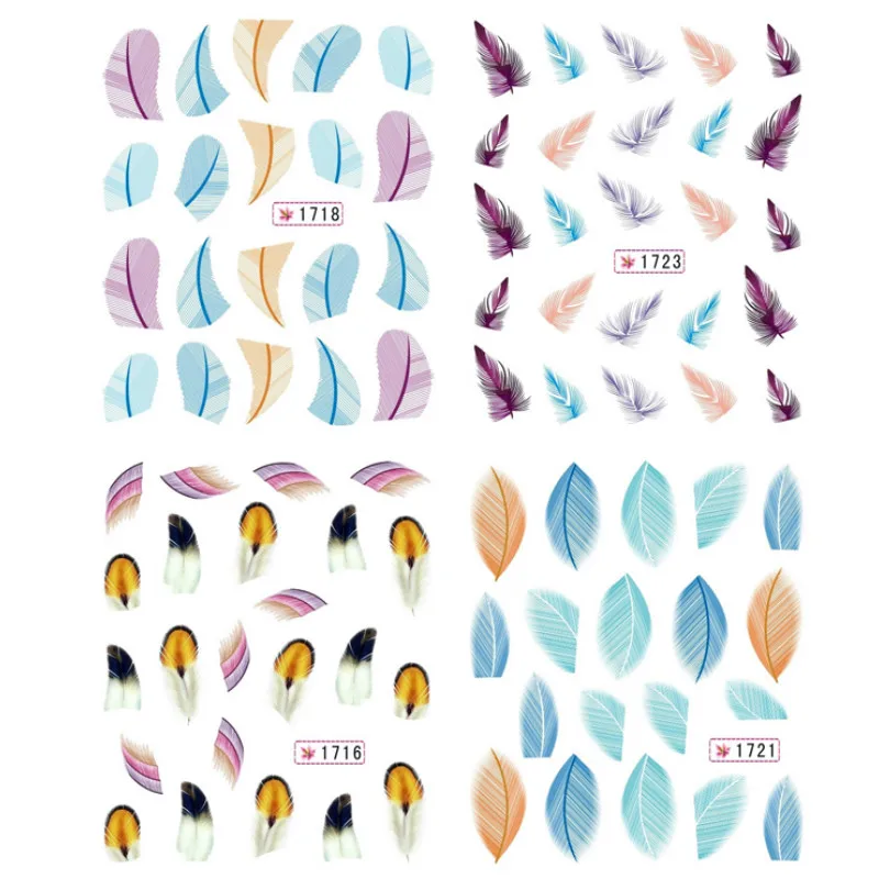 kawaii 1 Pcs Feather DIY Designer Transfer Nails Art Sticker Colorful Fantacy Flowers Nail Stickers Wraps Foil Sticker manicure
kawaii 1 Pcs Feather DIY Designer Transfer Nails Art Sticker Colorful Fantacy Flowers Nail Stickers Wraps Foil Sticker manicure