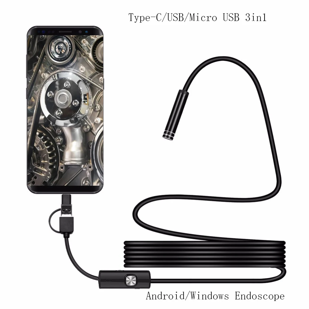 Full HD 1080P USB C Adapter Android PC Endoscope Borescope Semi Rigid Tube Waterproof Inspection Endoscope Camera
Full HD 1080P USB C Adapter Android PC Endoscope Borescope Semi Rigid Tube Waterproof Inspection Endoscope Camera