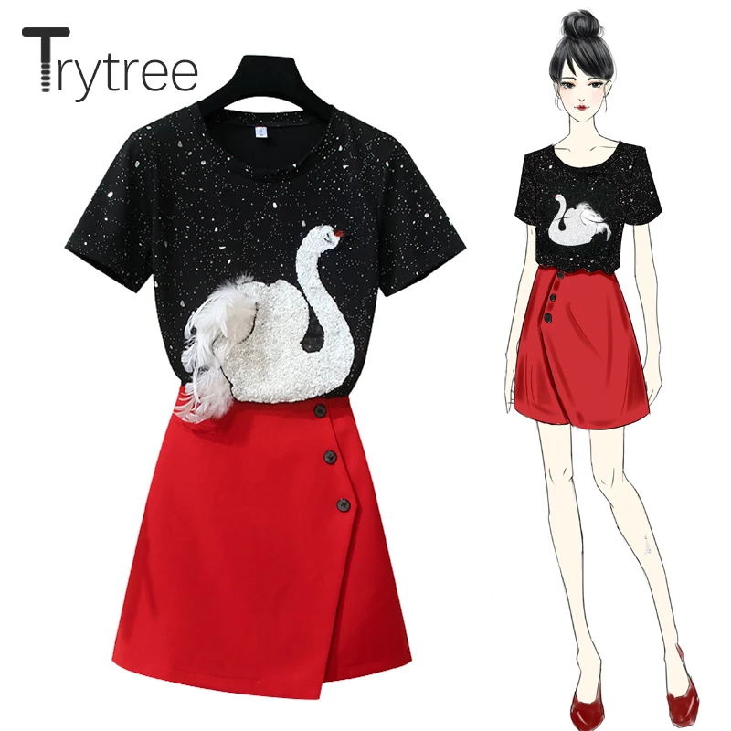 Trytree Summer Autumn Women top two piece set Casual tops + skirt Fashion Female Office Polyester Suit Set O-Neck 2 Piece Set
Trytree Summer Autumn Women top two piece set Casual tops + skirt Fashion Female Office Polyester Suit Set O-Neck 2 Piece Set