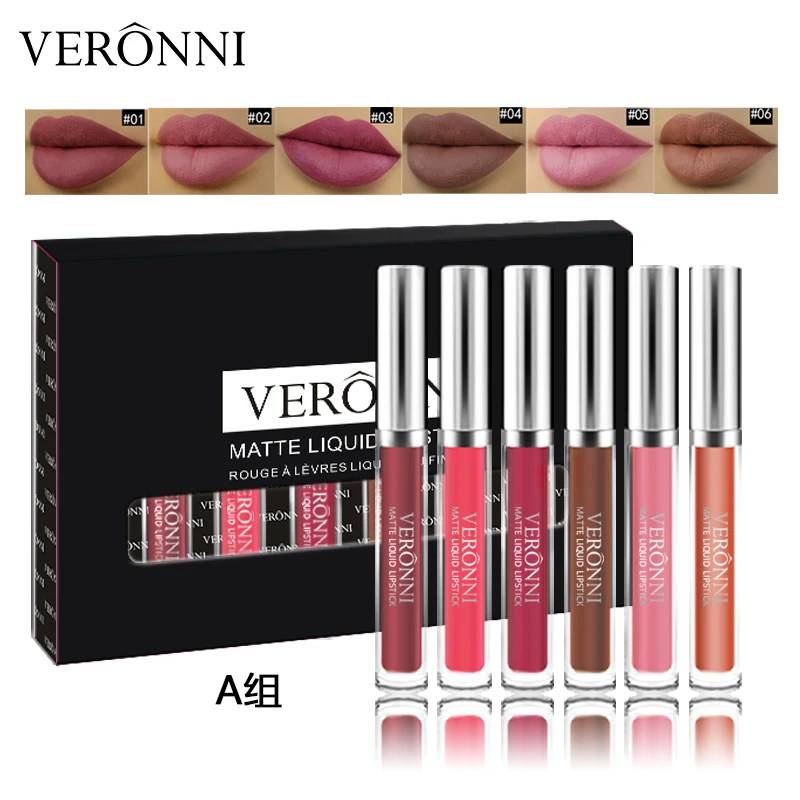VERONNI 6pcs/set Liquid Lipstick Sexy Colors Matte Lipstick Waterproof Long Lasting Lip Gloss Lip Kit Lip Makeup Maquiagem
VERONNI 6pcs/set Liquid Lipstick Sexy Colors Matte Lipstick Waterproof Long Lasting Lip Gloss Lip Kit Lip Makeup Maquiagem