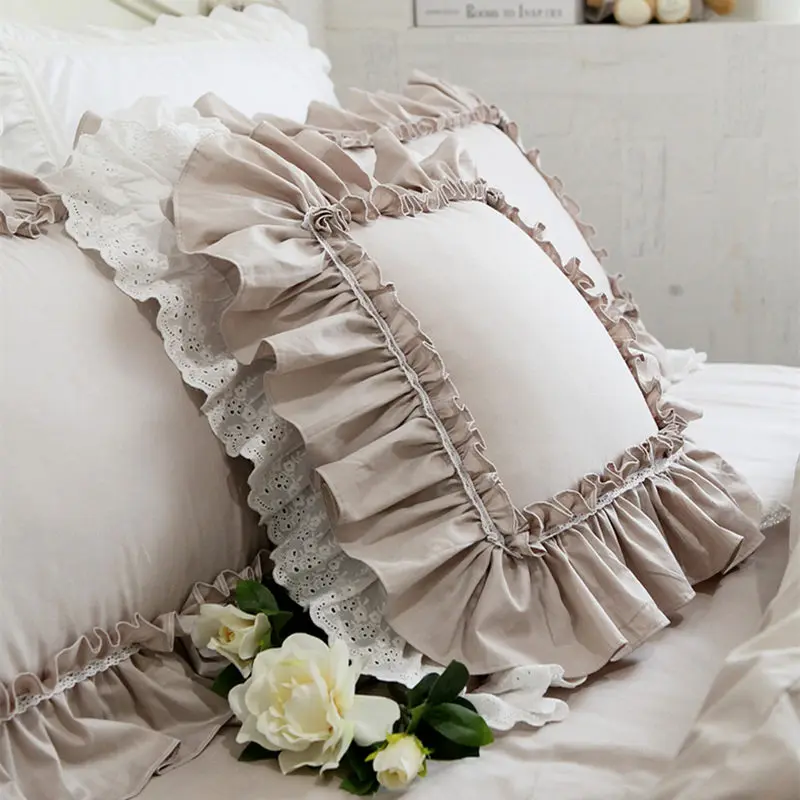 Top luxury khaki European embroidery cushion cover ruffle Lace wrinkle pillow cover cake layers princess bedding pillowcase
Top luxury khaki European embroidery cushion cover ruffle Lace wrinkle pillow cover cake layers princess bedding pillowcase