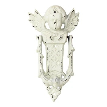 

Antique White Angel Cast Iron Door Knocking European Home Garden Wall Decor Metal Handle Vintage Fairy Figurines Cabinet Pulls