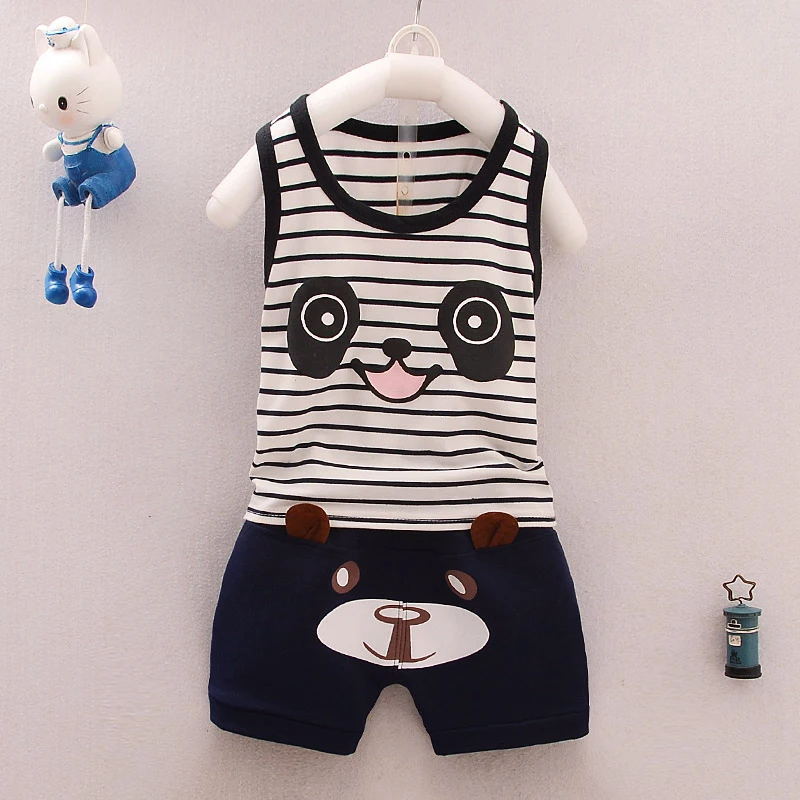 2017 Baby Boys Clothing Toddler Summer style suits Baby Kids Clothes Sets Cotton Sleeveless Vest + Striped Shorts Cartoon sets
2017 Baby Boys Clothing Toddler Summer style suits Baby Kids Clothes Sets Cotton Sleeveless Vest + Striped Shorts Cartoon sets