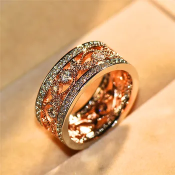Cute Female Rose Gold Flower Ring Luxury Crystal Silver Color Bridal Engagement Ring Vintage Wedding Bands Rings For Women
Cute Female Rose Gold Flower Ring Luxury Crystal Silver Color Bridal Engagement Ring Vintage Wedding Bands Rings For Women
